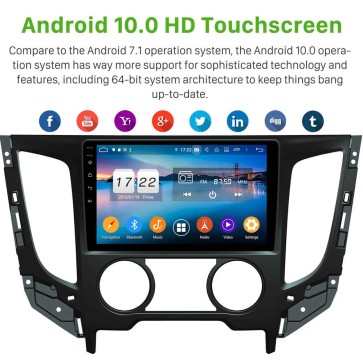 9" Android 10.0 Autoradio Navigatore GPS Specifico per Mitsubishi L200 (2015-2019)-1