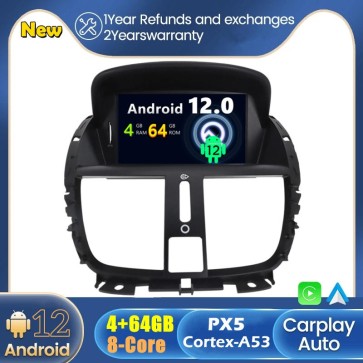 Android 12 Car Stereo Navigatore GPS Navigazione per Peugeot 207 (2006-2014)-1