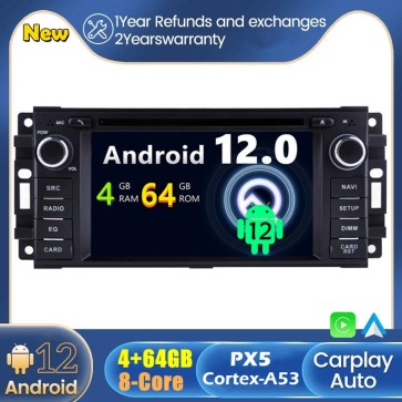 Android 12 Car Stereo Navigatore GPS Navigazione per Dodge Nitro (2007-2012)-1
