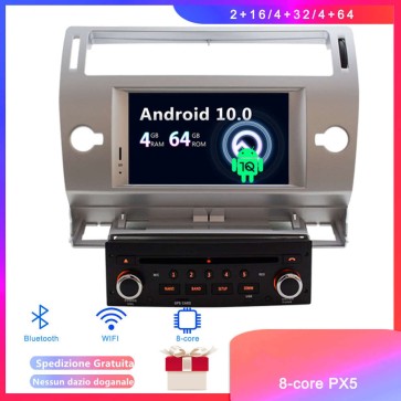Android 10 Car Stereo Navigatore GPS Navigazione per Citroën C4 (2004-2011)-1