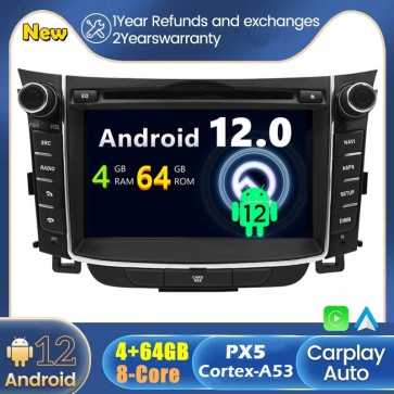 Android 12 Car Stereo Navigatore GPS Navigazione per Hyundai Elantra GT (2011-2017)-1