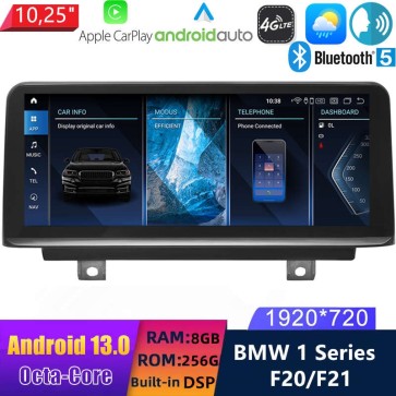 10,25" Android 13.0 Autoradio con Navigatore GPS Auto Stereo per BMW Serie 1 F20/F21 (2011-2016)-1