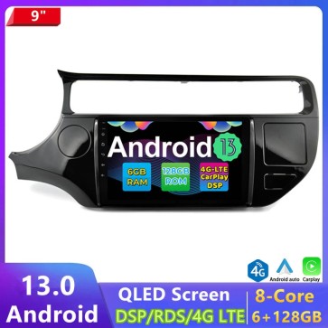 9" Android 13.0 Car Stereo Navigatore GPS Navigazione per Kia Rio (2015-2017)-1
