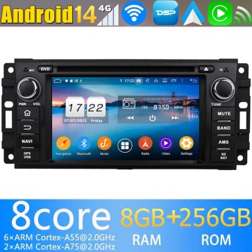 7" Android 14.0 Autoradio con Navigatore GPS per Dodge RAM 1500/2500/3500 (Dal 2007)-1
