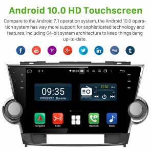 10" Android 10.0 Autoradio Navigatore GPS Specifico per Toyota Highlander (2008-2013)-1