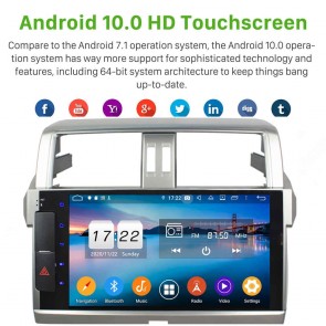 10" Android 10.0 Autoradio Navigatore GPS Specifico per Toyota Land Cruiser Prado J150 (2014-2017)-1