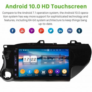10" Android 10.0 Autoradio Navigatore GPS Specifico per Toyota Hilux (2016-2020)-1