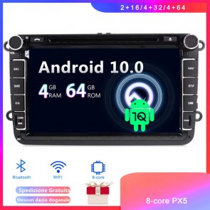 Android 10 Car Stereo Navigatore GPS Navigazione per VW Caddy (Dal 2004)-1