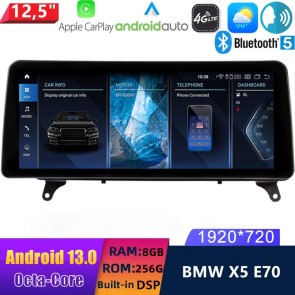 12,5" Android 13.0 Autoradio con Navigatore GPS Auto Stereo per BMW X5 E70 (Dal 2007)-1