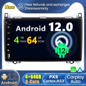 Mercedes Vito W639 Android 12.0 Autoradio Lettore DVD con 9 Pollici Display Bluetooth Vivavoce DAB USB 4G WiFi OBD2 Carplay - Android 12 Car Stereo Navigatore GPS Navigazione per Mercedes Vito W639 (2006-2014)