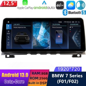12,5" Android 13.0 Autoradio con Navigatore GPS Auto Stereo per BMW Serie 7 F01/F02 (2009-2015)-1