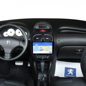 Peugeot 206 Android 10.0 Autoradio Lettore DVD con 9 Pollici HD Touchscreen Bluetooth Vivavoce Microfono RDS DAB CD SD USB 4G WiFi TV MirrorLink OBD2 Carplay - Android 10 Car Stereo Navigatore GPS Navigazione per Peugeot 206/206+ (2000-2016)