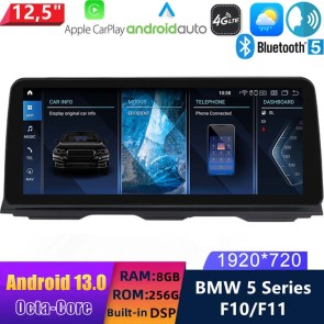 12,5" Android 13.0 Autoradio con Navigatore GPS Auto Stereo per BMW Serie 5 F10/F11 (2010-2017)-1