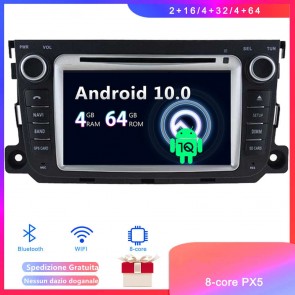 Android 10 Car Stereo Navigatore GPS Navigazione per Smart ForTwo W451 (2011-2014)-1