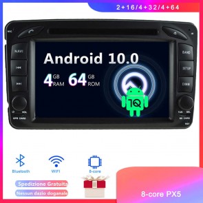 Android 10 Car Stereo Navigatore GPS Navigazione per Mercedes CLK C208 (1996-2008)-1