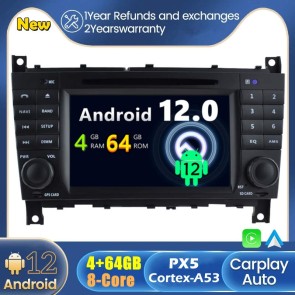 Android 12 Car Stereo Navigatore GPS Navigazione per Mercedes CLC W203 (2008-2011)-1