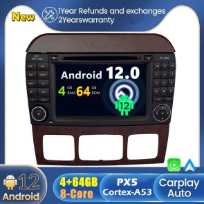 Android 12 Car Stereo Navigatore GPS Navigazione per Mercedes Classe S W220 (1998-2005)-1