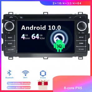 Android 10 Car Stereo Navigatore GPS Navigazione per Toyota Auris (2013-2017)-1