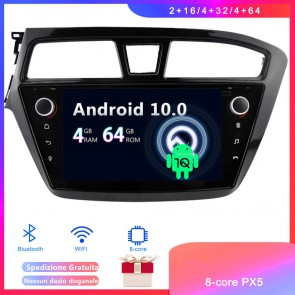 Android 10 Car Stereo Navigatore GPS Navigazione per Hyundai i20 (2014-2017)-1