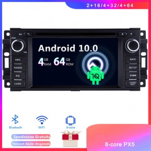 Android 10 Car Stereo Navigatore GPS Navigazione per Dodge Caravan (2008-2020)-1