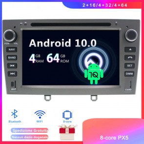 Android 10 Car Stereo Navigatore GPS Navigazione per Peugeot RCZ (2009-2015)-1