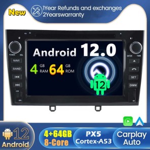 Peugeot RCZ Android 12.0 Autoradio Lettore DVD con 7 Pollici Display Bluetooth Vivavoce DAB USB 4G WiFi OBD2 Carplay - Android 12 Car Stereo Navigatore GPS Navigazione per Peugeot RCZ (2009-2015)