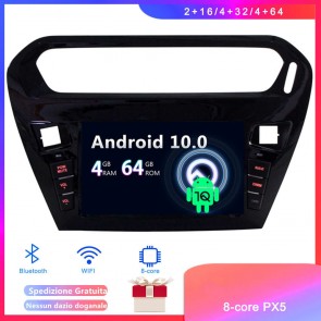 Android 10 Car Stereo Navigatore GPS Navigazione per Peugeot 301 (Dal 2012)-1