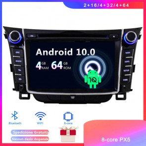 Android 10 Car Stereo Navigatore GPS Navigazione per Hyundai i30 (2011-2017)-1