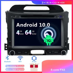 Android 10 Car Stereo Navigatore GPS Navigazione per Kia Sportage (2010-2016)-1