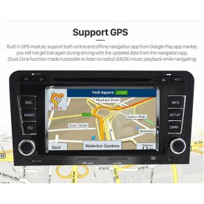 Audi A3 Android 12.0 Autoradio Lettore DVD con 6,2 Pollici Touchscreen Bluetooth Vivavoce DAB 4G WiFi DSP Carplay - Android 12 Car Stereo Navigatore GPS Navigazione per Audi A3 (2003-2013)
