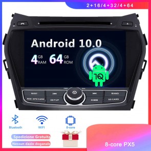 Android 10 Car Stereo Navigatore GPS Navigazione per Hyundai Santa Fe (2013-2018)-1