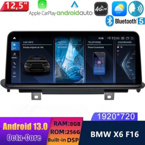 12,5" Android 13.0 Autoradio con Navigatore GPS Auto Stereo per BMW X6 F16 (2015-2019)-1