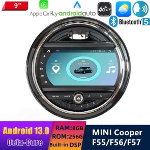 9" Android 13.0 Autoradio con Navigatore GPS Auto Stereo per MINI Hatch F55 F56 F57 (2018-2022)-1