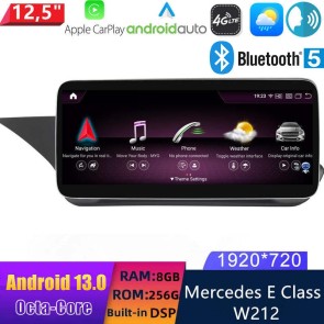 12,5" Android 13 Autoradio con Navigatore GPS Auto Stereo per Mercedes Classe E W212 (2010-2016)-1