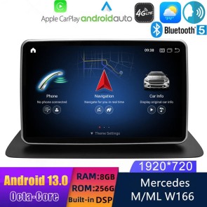 Mercedes GL X166/ML W166 Android 13.0 Autoradio Lettore Multimediale Navigazione GPS con 8-Core 8GB+256GB Touchscreen Bluetooth vivavoce SWC DAB USB WiFi 4G LTE CarPlay - 9