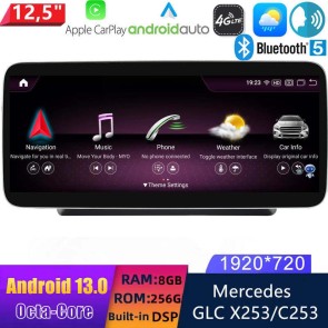 12,5" Android 13 Autoradio con Navigatore GPS Auto Stereo per Mercedes GLC X253 (2015-2019)-1