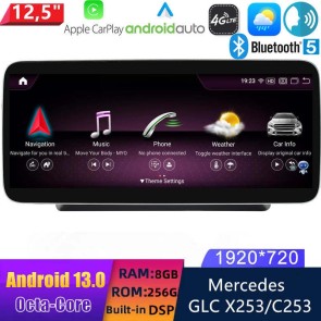 12,5" Android 13 Autoradio con Navigatore GPS Auto Stereo per Mercedes GLC X253 (2015-2019)-1