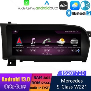 10,25" Android 13 Autoradio con Navigatore GPS Auto Stereo per Mercedes Classe S W221 (2006-2013)-1
