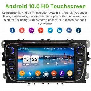 Ford Galaxy Android 10 Autoradio Lettore DVD con 8-Core 4GB+64GB Touchscreen Bluetooth Comandi al volante Microfono DSP DAB CD SD USB 4G LTE WiFi MirrorLink OBD2 CarPlay - 7