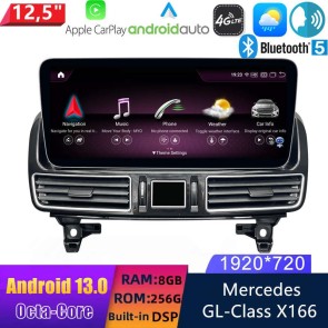 12,5" Android 13 Autoradio con Navigatore GPS Auto Stereo per Mercedes GL X166/ML W166 (Dal 2012)-1