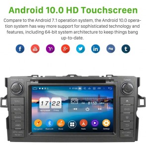 7" Android 10.0 Autoradio Navigatore GPS Specifico per Toyota Auris (2006-2012)-1