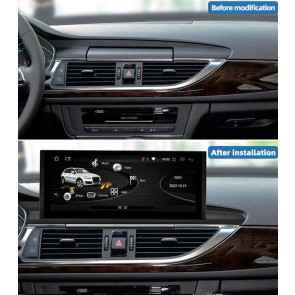 Audi A6 Android 14.0 Autoradio Lettore DVD con 8GB+128GB Bluetooth Comandi al volante DAB WiFi 4G CarPlay Android Auto - 12,3