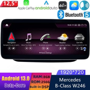 12,5" Android 13 Autoradio con Navigatore GPS Auto Stereo per Mercedes Classe B W246 (2011-2014)-1