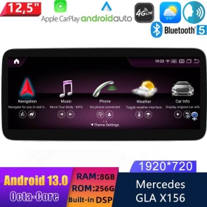12,5" Android 13 Autoradio con Navigatore GPS Auto Stereo per Mercedes GLA X156 (2013-2015)-1