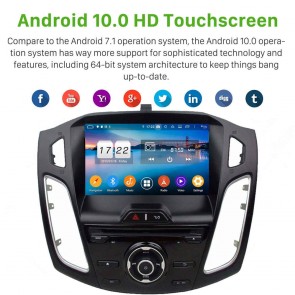 9" Android 10.0 Autoradio Navigatore GPS Specifico per Ford Focus 3 MK3 (2012-2018)-1