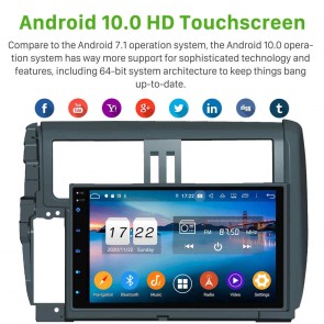 9" Android 10.0 Autoradio Navigatore GPS Specifico per Toyota Land Cruiser Prado J150 (2010-2013)-1