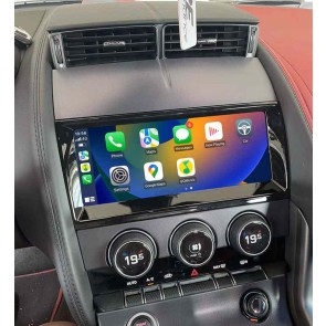Jaguar F-Type Android 13.0 Autoradio Lettore DVD con 10,25 Pollici QLED Touchscreen 8-Core 4GB+64GB Bluetooth Vivavoce RDS DAB DSP USB 4G LTE WiFi Wireless CarPlay - Android 13.0 Car Stereo Navigatore GPS Navigazione per Jaguar F-Type (2013-2020)