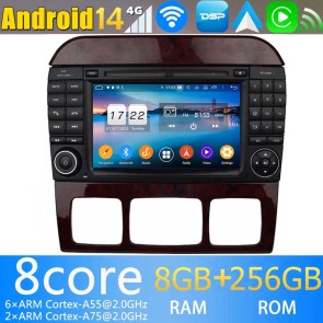 7" Android 13.0 Autoradio Navigatore GPS Specifico per Mercedes Classe S W220 (1998-2006)-1