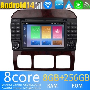 7" Android 14.0 Autoradio con Navigatore GPS per Mercedes ‎W220 (1998-2006)-1