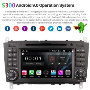 S300 Android 9.0 Autoradio Navigatore GPS Specifico per Mercedes CLK W209 (2004-2011)-1